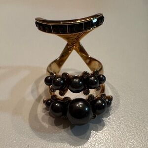 Henri Bendel Black and Gold Women's Ring